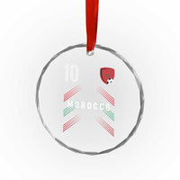 Morocco Soccer Sports Graphic Number 10 Jersey Style Crystal Glass Ornament Proud Moroccan Football Fans Game Day Maghreb Pride