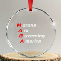 Morons Are Governing America Crystal Glass Ornament - Wonder Print Shop