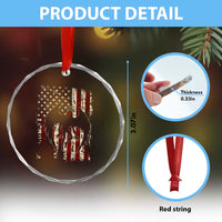 Mothman American Flag Patriotic Cryptid Creature Crystal Glass Ornament