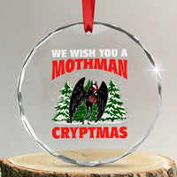 Mothman Christmas Crystal Glass Ornament We Wish You A Mothman Cryptmas Cryptid Cryptidcore TS02