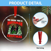 Mothman Christmas Crystal Glass Ornament We Wish You A Mothman Cryptmas Cryptid Cryptidcore TS02