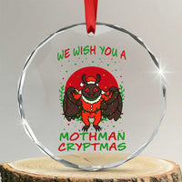 Mothman Christmas Crystal Glass Ornament We Wish You A Mothman Cryptmas Funny Christmas Gift TS12