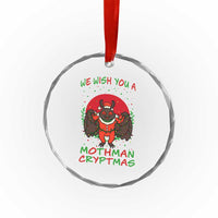 Mothman Christmas Crystal Glass Ornament We Wish You A Mothman Cryptmas Funny Christmas Gift TS12