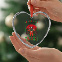 Mothman Christmas Heart Crystal Glass Ornament We Wish You A Mothman Cryptmas Funny Christmas Gift - Wonder Print Shop