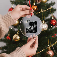 Mothman Howling at Moon 90s Retro Crystal Glass Ornament Funny West Virginia Cryptid