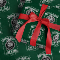 Motor Boat Captain Wrapping Paper Roll Funny Boating Pontoon Party Motor Boatin Lake Life - Wonder Print Shop