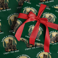 Motorcycle Bigfoot Sasquatch Wrapping Paper Roll Life Is A Journey Enjoy The Ride - Wonder Print Shop