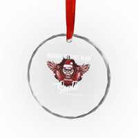 Motorcycle Biker Santa Crystal Glass Ornament Merry Christmas Skull Xmas TS10