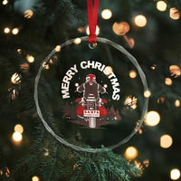 Motorcycle Crystal Glass Ornament Santa Riding to Town Merry Xmas TS10