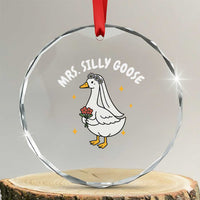 Mrs. Silly Goose Bride Crystal Glass Ornament Funny Goose Lovers Bride To Be TS10