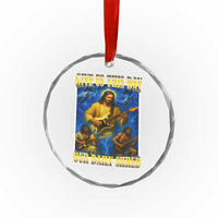 Music Give Us This Day Our Daily Shred Crystal Glass Ornament Funny Jesus Rock Guitar Meme TS02