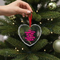 My Daughter in Law is My Favorite Child Heart Crystal Glass Ornament Parents-In-Law Fathers Mothers Day Gifts