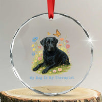 My Dog Is My Therapist Crystal Glass Ornament Labrador Retriever Lover Gift TS12