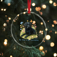 My Dog Is My Therapist Crystal Glass Ornament Labrador Retriever Lover Gift TS12