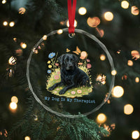 My Dog Is My Therapist Crystal Glass Ornament Labrador Retriever Lover Gift - Wonder Print Shop