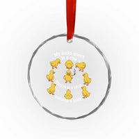 My Duck Arent In A Row They Are In A Circle Passing A Joint Crystal Glass Ornament Funny Duck Weed Marijuana Lover
