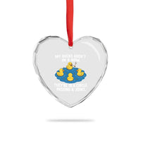 My Duck Arent In A Row They Are In A Circle Passing A Joint Heart Crystal Glass Ornament Funny Duck Cannabis Cigarette