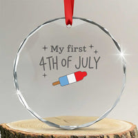 My First 4th of July Cute Summer Rocket Popsicle Crystal Glass Ornament Firecracker Ice Lolly Patriotic Baby Independence Holiday