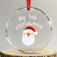 My First Christmas Crystal Glass Ornament Baby's First Holiday Xmas Santa TS10