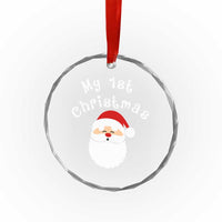 My First Christmas Crystal Glass Ornament Baby's First Holiday Xmas Santa TS10