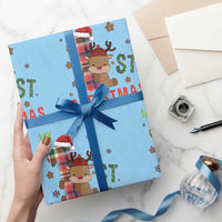My First Christmas Cute Reindeer Santa Hat Wrapping Paper Roll - Wonder Print Shop