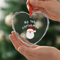 My First Christmas Heart Crystal Glass Ornament Baby's First Holiday Xmas Santa - Wonder Print Shop