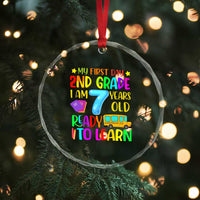 My First Day of 2nd Grade Crystal Glass Ornament Ready to Learn Back to School