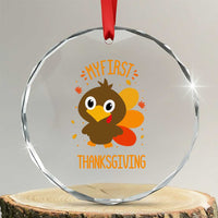 My First Thanksgiving Crystal Glass Ornament Funny Thanksgiving Turkey TS10