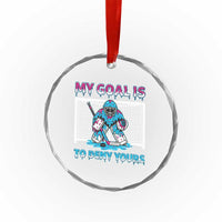 My Goal Is To Deny Yours Crystal Glass Ornament Goalie Hockey Drip Art Gift - Wonder Print Shop