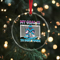My Goal Is To Deny Yours Crystal Glass Ornament Goalie Hockey Drip Art Gift - Wonder Print Shop