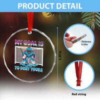 My Goal Is To Deny Yours Crystal Glass Ornament Goalie Hockey Drip Art Gift - Wonder Print Shop
