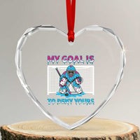 My Goal Is To Deny Yours Heart Crystal Glass Ornament Goalie Hockey Drip Art Gift - Wonder Print Shop