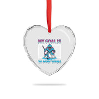 My Goal Is To Deny Yours Heart Crystal Glass Ornament Goalie Hockey Drip Art Gift - Wonder Print Shop