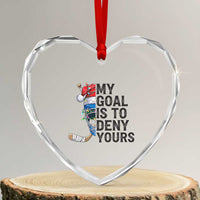 My Goal Is To Deny Yours Heart Crystal Glass Ornament Ice Hockey Helmet Christmas Gift - Wonder Print Shop