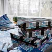 My Goal Is To Deny Yours Wrapping Paper Roll Goalie Hockey Drip Art Gift - Wonder Print Shop