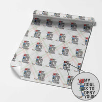 My Goal Is To Deny Yours Wrapping Paper Roll Ice Hockey Helmet Christmas Gift - Wonder Print Shop