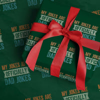 My Jokes Are Officially Dad Jokes Wrapping Paper Roll Funny New Dad First Fathers Day - Wonder Print Shop