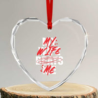 My Wife Beats Me Heart Crystal Glass Ornament Funny Husband Birthday Anniversary - Wonder Print Shop