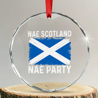 Nae Scotland Nae Party Saltire Flag Crystal Glass Ornament Vintage Scottish Accent Soccer Fans Football Tournament