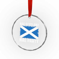 Nae Scotland Nae Party Saltire Flag Crystal Glass Ornament Vintage Scottish Accent Soccer Fans Football Tournament
