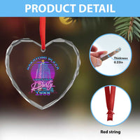 Nakatomi Plaza Christmas Party 1988 Vaporwave Heart Crystal Glass Ornament - Wonder Print Shop