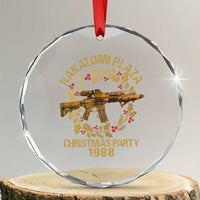 Nakatomi Plaza Christmas Party Crystal Glass Ornament American Patriotic Gold Holly Wreath Machine Gun TS09