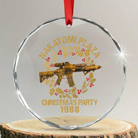 Nakatomi Plaza Christmas Party Crystal Glass Ornament American Patriotic Gold Holly Wreath Machine Gun TS09
