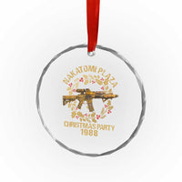 Nakatomi Plaza Christmas Party Crystal Glass Ornament American Patriotic Gold Holly Wreath Machine Gun TS09