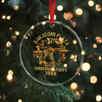 Nakatomi Plaza Christmas Party Crystal Glass Ornament American Patriotic Gold Holly Wreath Machine Gun TS09