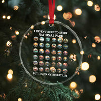 National Parks Bucket List Crystal Glass Ornament I Haven't Been To Wishlist TS02