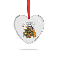Native Alligator Alcatraz Heart Crystal Glass Ornament Florida Gator Break The Chain - Wonder Print Shop