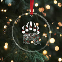 Native American Alaska Grizzly Bear Claw Indian Pride Crystal Glass Ornament