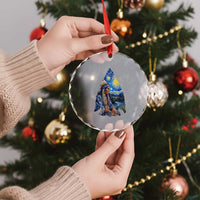 Native American Arrowhead Hunter Starry Night Crystal Glass Ornament