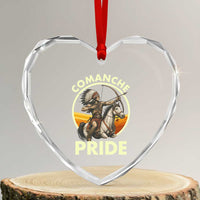 Native American Comanche Pride Indigenous People Day Heart Crystal Glass Ornament - Wonder Print Shop